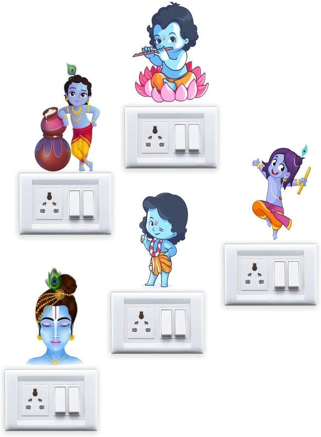 Merical Bansidhar and Krishna Switch Board Wall Sticker for Living Room, Hall, Bedroom (Material: PVC Vinyl) - Image 2